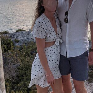 Chic Polka Dot Cut-Out Dress